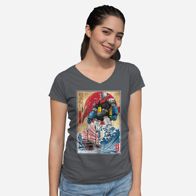 Mecha Z In Japan-Womens-V-Neck-Tee-DrMonekers