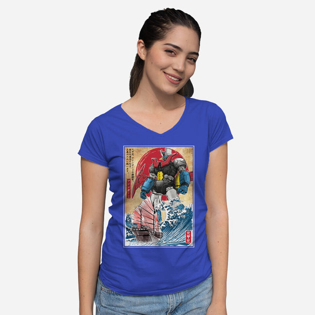 Mecha Z In Japan-Womens-V-Neck-Tee-DrMonekers