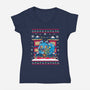 Ugly Tiger-Womens-V-Neck-Tee-Vallina84