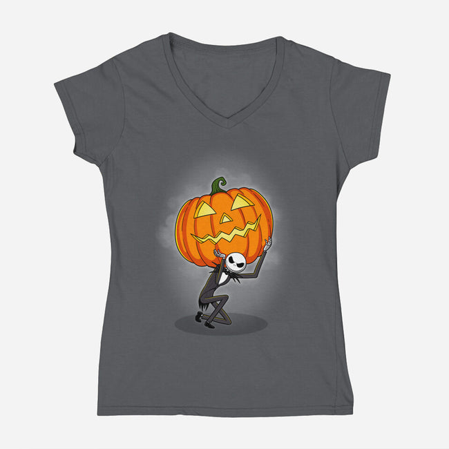 Pumpkin Atlas-Womens-V-Neck-Tee-jasesa