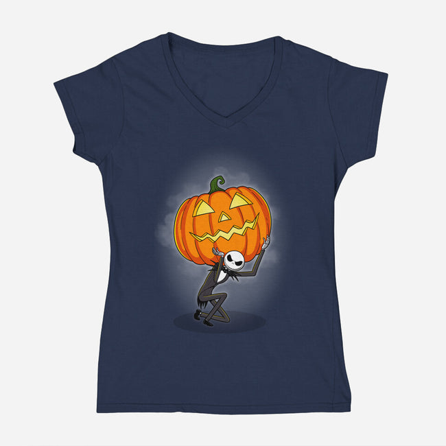 Pumpkin Atlas-Womens-V-Neck-Tee-jasesa