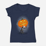 Pumpkin Atlas-Womens-V-Neck-Tee-jasesa