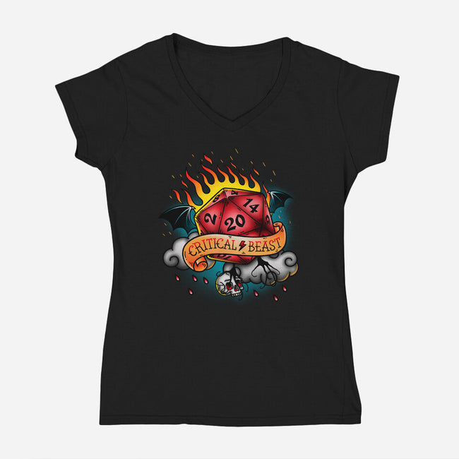 Critical Beast-Womens-V-Neck-Tee-Getsousa!