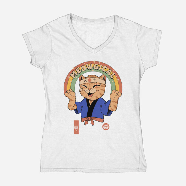 Meowgical Cat-Womens-V-Neck-Tee-vp021