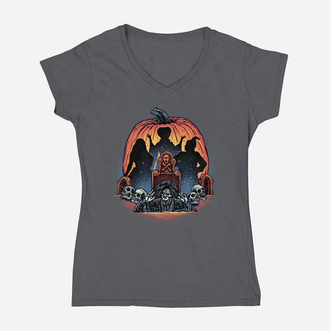 A Night Of Witchcraft-Womens-V-Neck-Tee-glitchygorilla