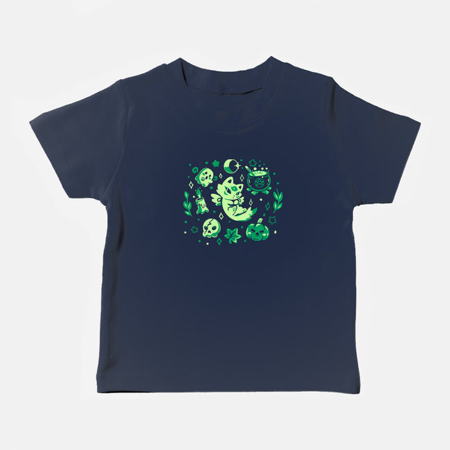 Green Halloween Vibes-Baby-Basic-Tee-TechraNova