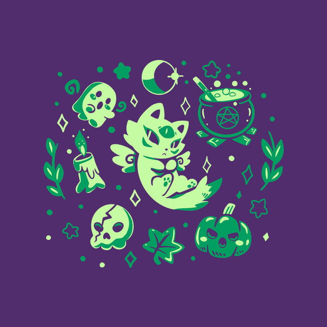 Green Halloween Vibes-None-Polyester-Shower Curtain-TechraNova