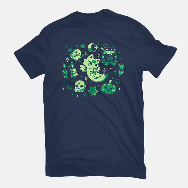 Green Halloween Vibes-Mens-Basic-Tee-TechraNova