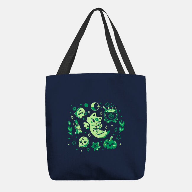 Green Halloween Vibes-None-Basic Tote-Bag-TechraNova