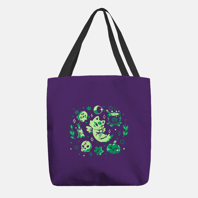 Green Halloween Vibes-None-Basic Tote-Bag-TechraNova