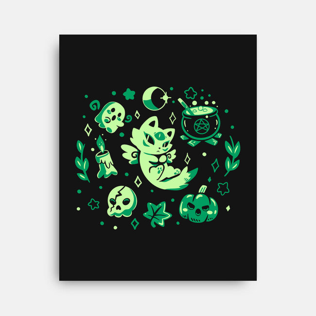 Green Halloween Vibes-None-Stretched-Canvas-TechraNova