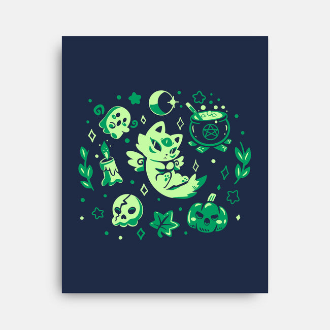 Green Halloween Vibes-None-Stretched-Canvas-TechraNova