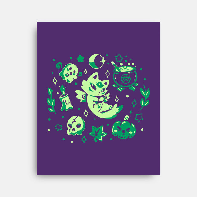 Green Halloween Vibes-None-Stretched-Canvas-TechraNova