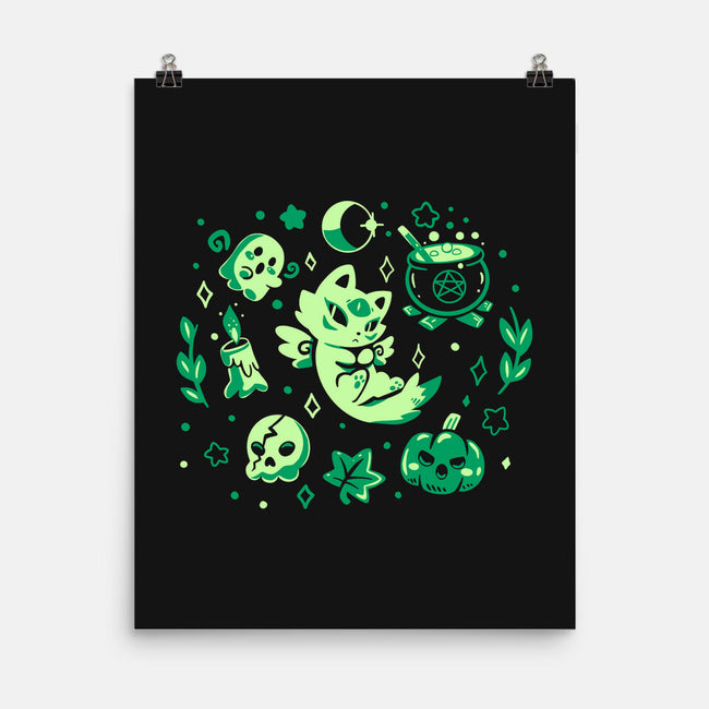 Green Halloween Vibes-None-Matte-Poster-TechraNova