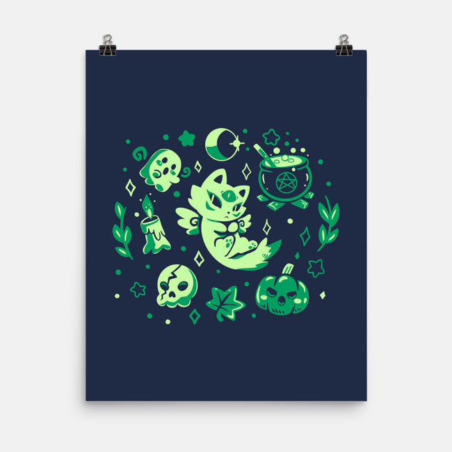 Green Halloween Vibes-None-Matte-Poster-TechraNova