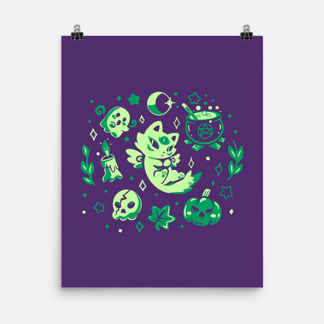 Green Halloween Vibes-None-Matte-Poster-TechraNova