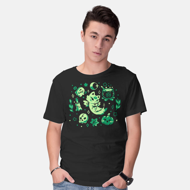 Green Halloween Vibes-Mens-Basic-Tee-TechraNova