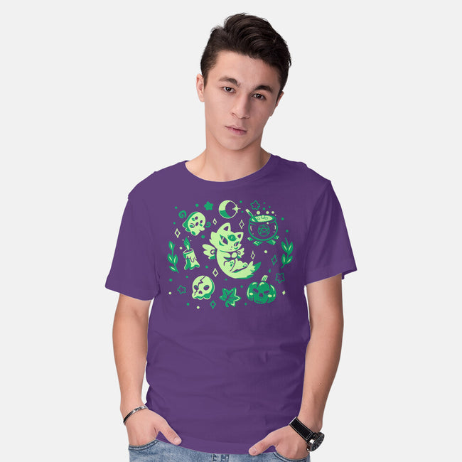 Green Halloween Vibes-Mens-Basic-Tee-TechraNova