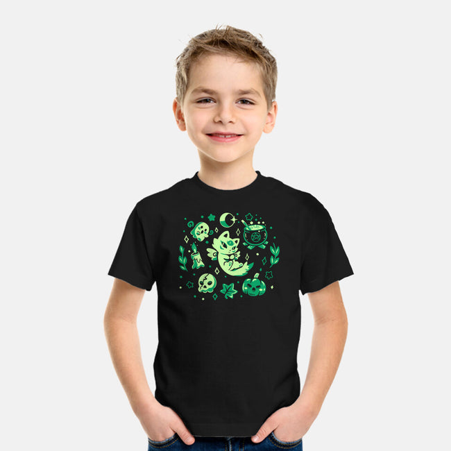 Green Halloween Vibes-Youth-Basic-Tee-TechraNova