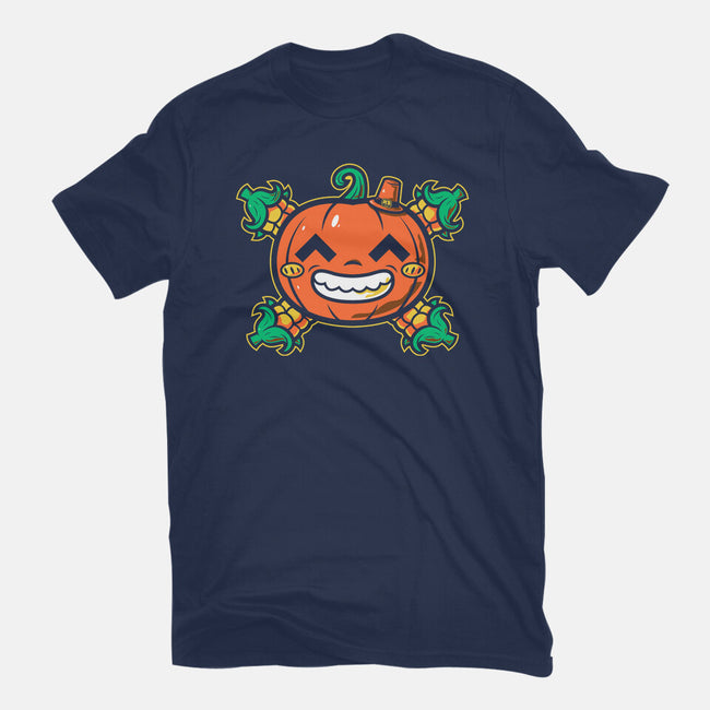 Pumpkin Corn Crossbones-Womens-Basic-Tee-krisren28