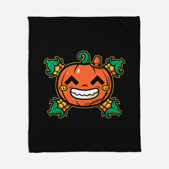 Pumpkin Corn Crossbones-None-Fleece-Blanket-krisren28