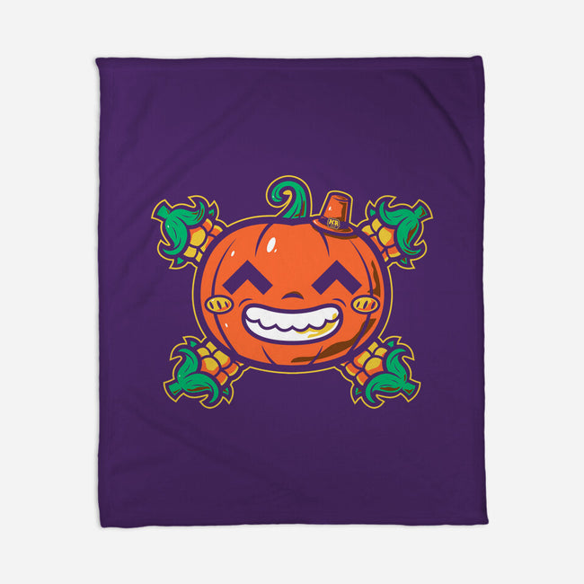 Pumpkin Corn Crossbones-None-Fleece-Blanket-krisren28