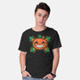 Pumpkin Corn Crossbones-Mens-Basic-Tee-krisren28