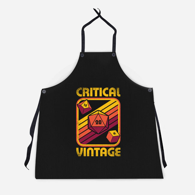 RPG Vintage Critical Dice-Unisex-Kitchen-Apron-Studio Mootant