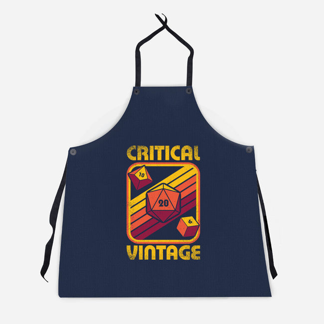 RPG Vintage Critical Dice-Unisex-Kitchen-Apron-Studio Mootant
