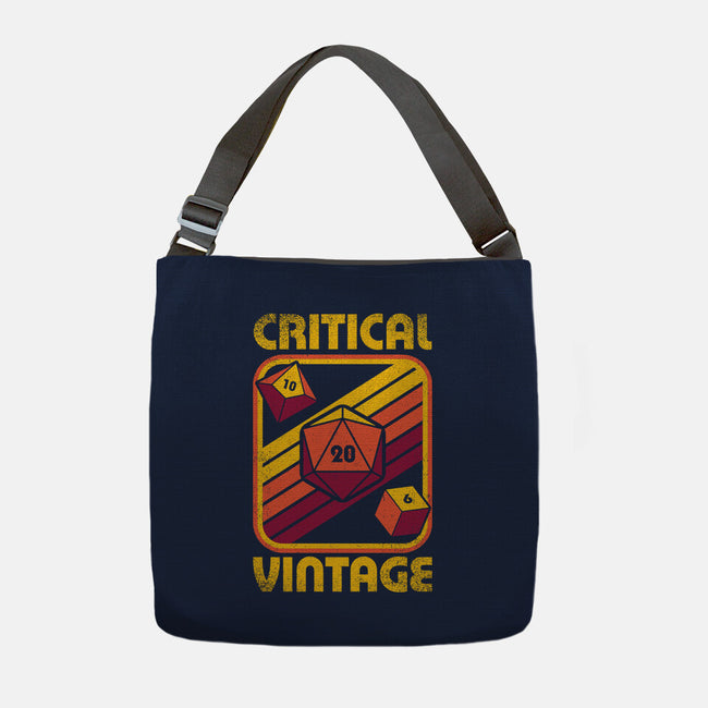RPG Vintage Critical Dice-None-Adjustable Tote-Bag-Studio Mootant