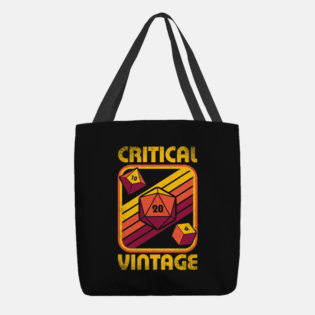 RPG Vintage Critical Dice-None-Basic Tote-Bag-Studio Mootant