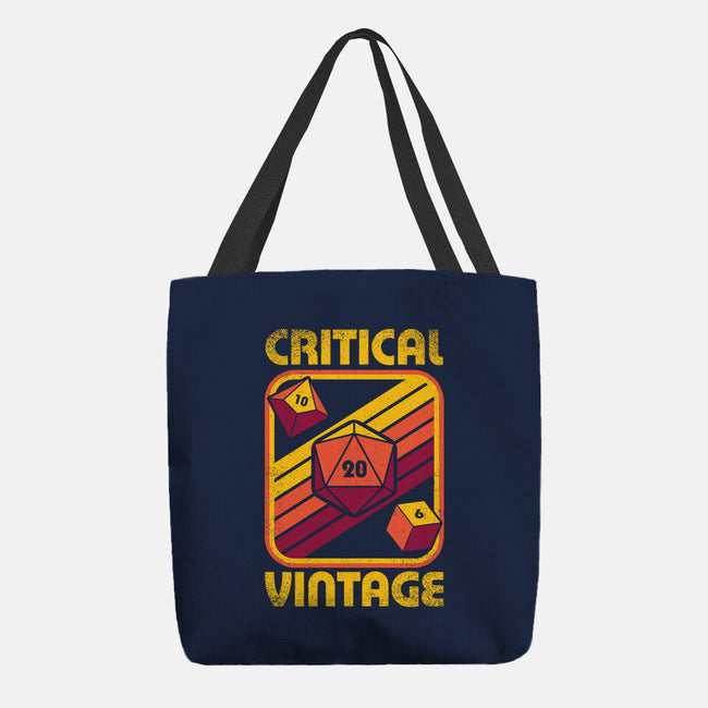 RPG Vintage Critical Dice-None-Basic Tote-Bag-Studio Mootant