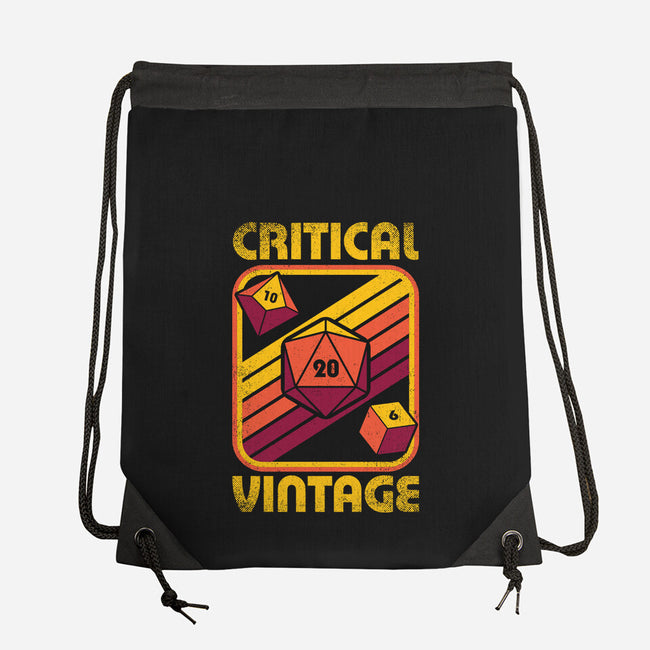 RPG Vintage Critical Dice-None-Drawstring-Bag-Studio Mootant