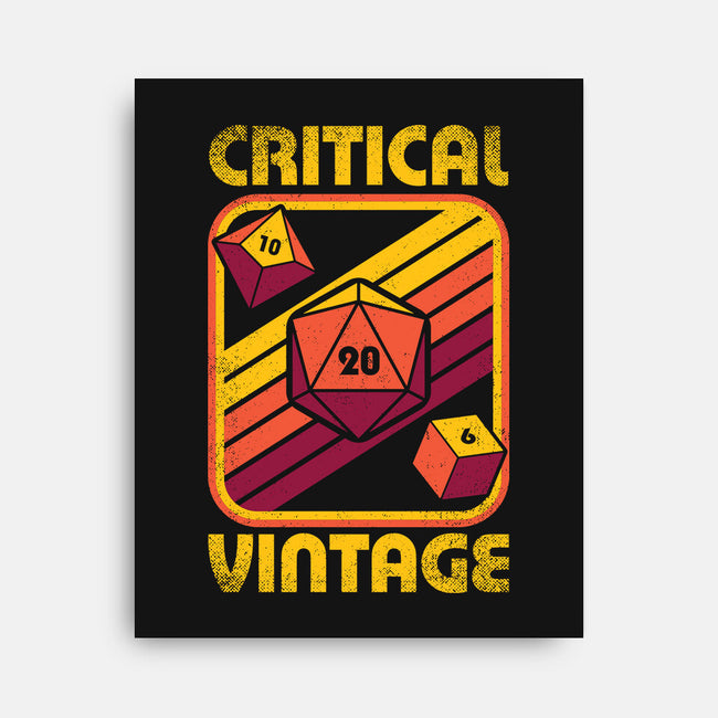 RPG Vintage Critical Dice-None-Stretched-Canvas-Studio Mootant