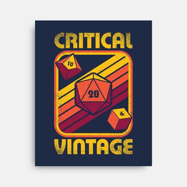 RPG Vintage Critical Dice-None-Stretched-Canvas-Studio Mootant