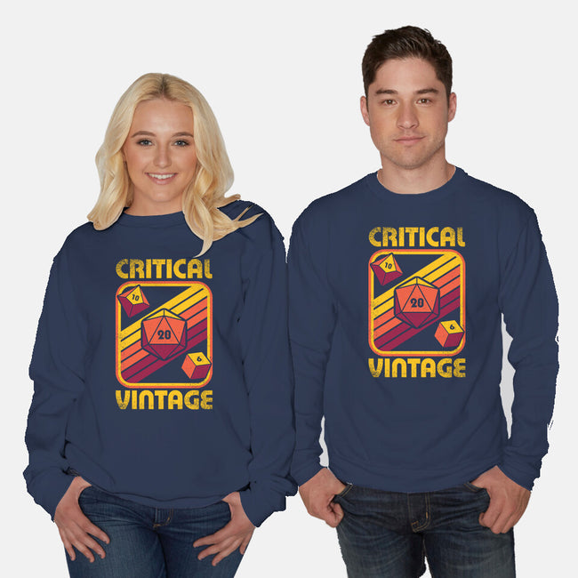 RPG Vintage Critical Dice-Unisex-Crew Neck-Sweatshirt-Studio Mootant