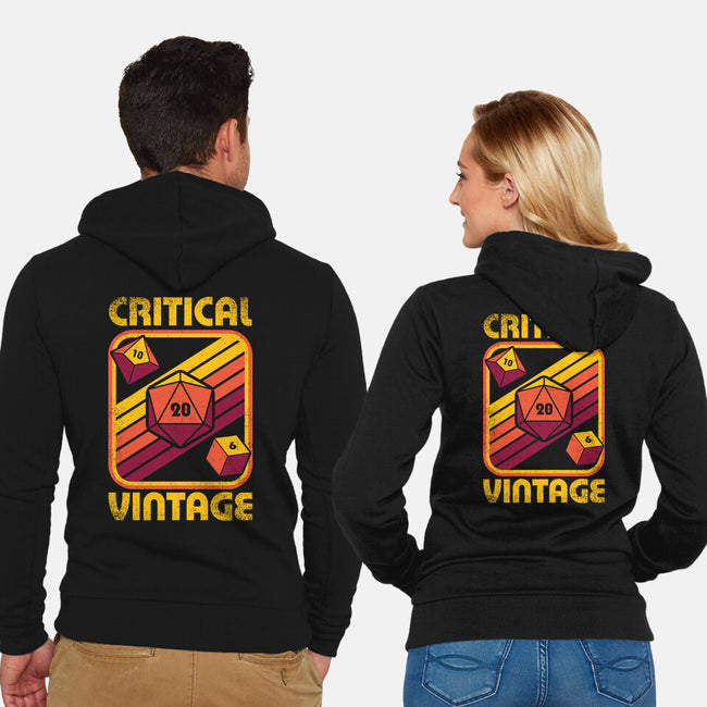 RPG Vintage Critical Dice-Unisex-Zip-Up-Sweatshirt-Studio Mootant