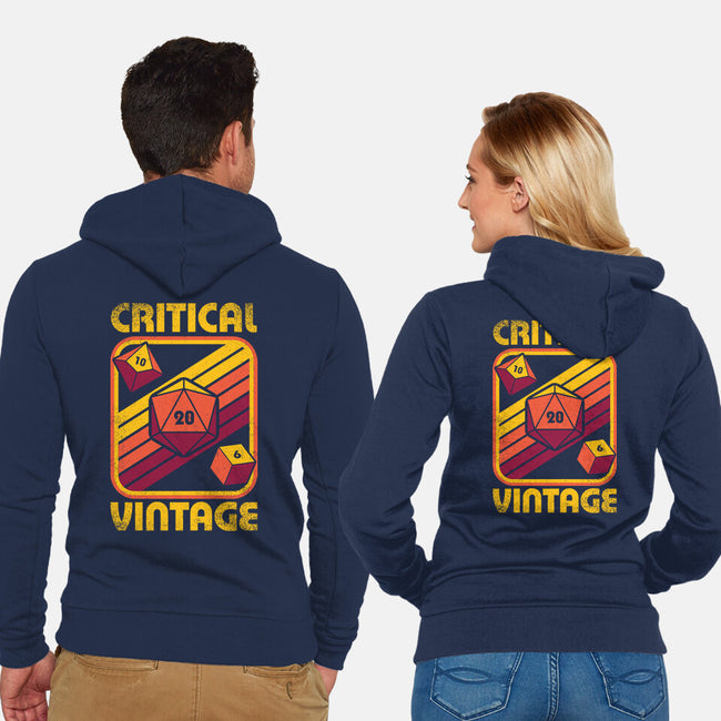 RPG Vintage Critical Dice-Unisex-Zip-Up-Sweatshirt-Studio Mootant