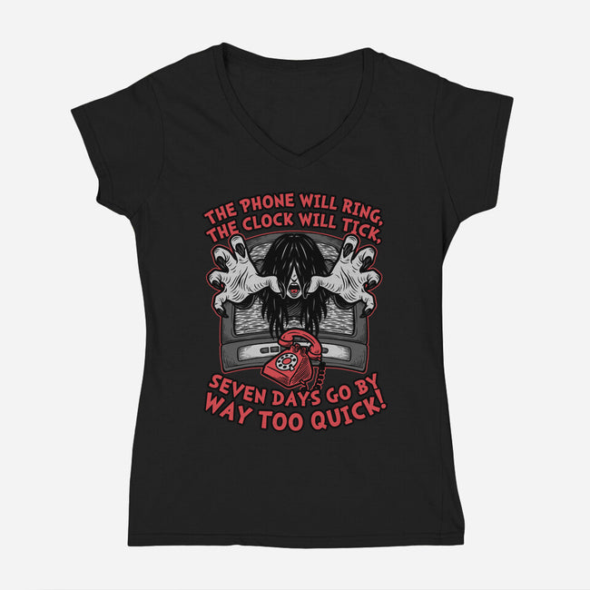 Horror Movie Girl Poem-Womens-V-Neck-Tee-Studio Mootant