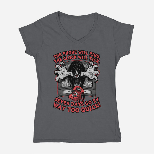 Horror Movie Girl Poem-Womens-V-Neck-Tee-Studio Mootant