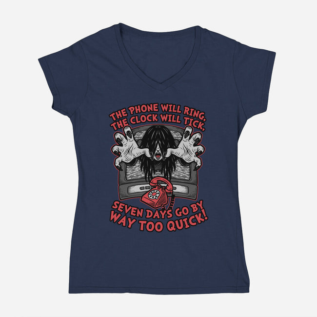 Horror Movie Girl Poem-Womens-V-Neck-Tee-Studio Mootant