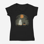 Moonlit Walk-Womens-V-Neck-Tee-dfonseca