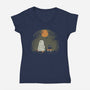 Moonlit Walk-Womens-V-Neck-Tee-dfonseca