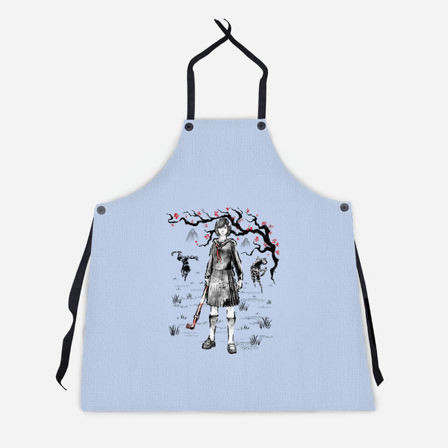 Hinako Sumi-E-Unisex-Kitchen-Apron-Astrobot Invention