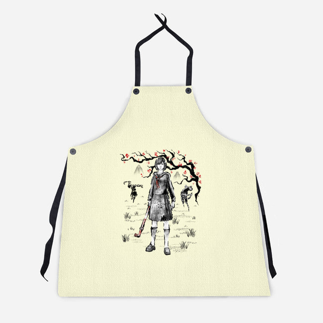 Hinako Sumi-E-Unisex-Kitchen-Apron-Astrobot Invention