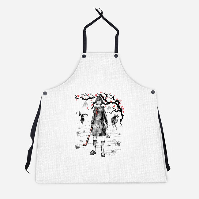 Hinako Sumi-E-Unisex-Kitchen-Apron-Astrobot Invention