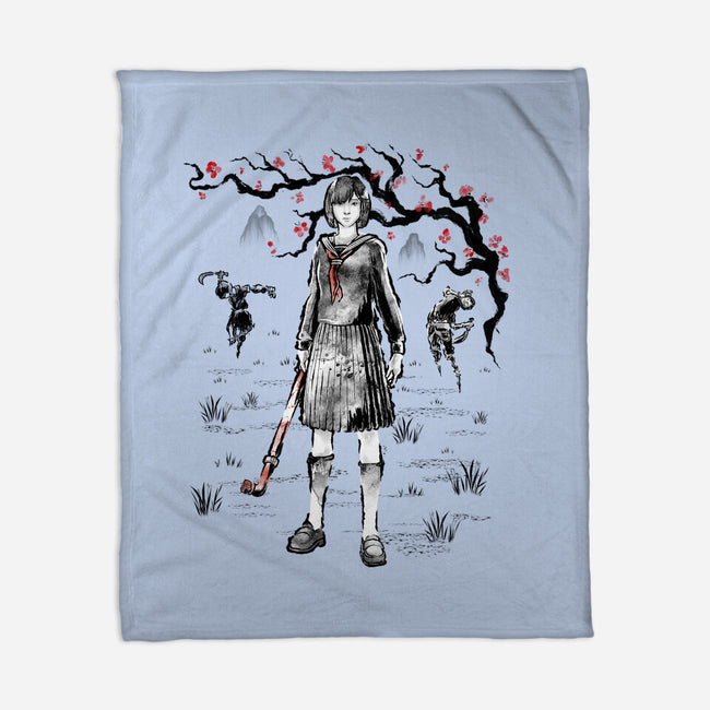 Hinako Sumi-E-None-Fleece-Blanket-Astrobot Invention