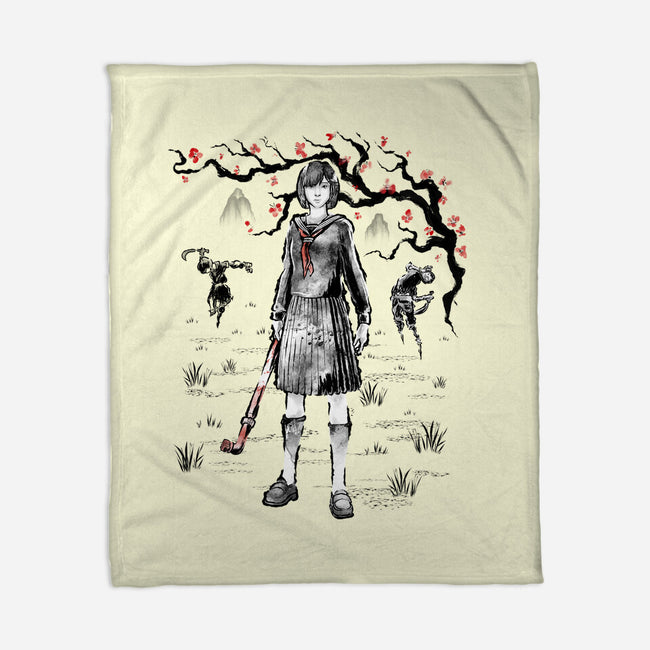 Hinako Sumi-E-None-Fleece-Blanket-Astrobot Invention