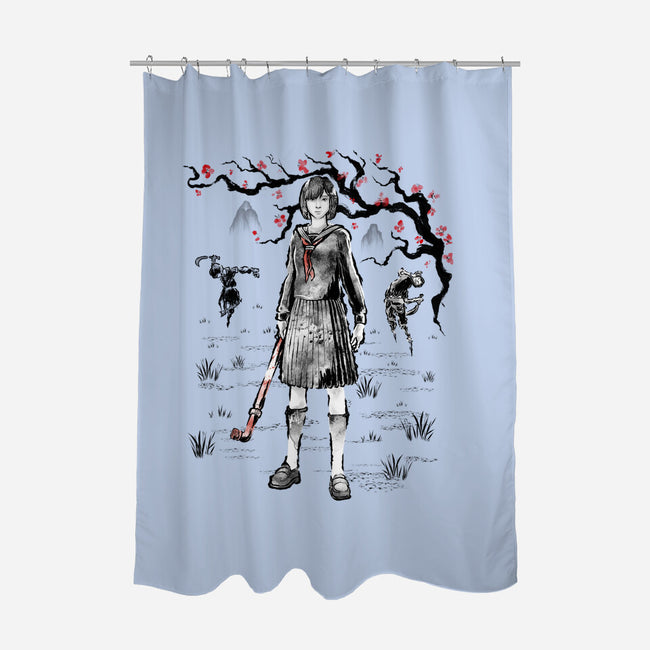 Hinako Sumi-E-None-Polyester-Shower Curtain-Astrobot Invention