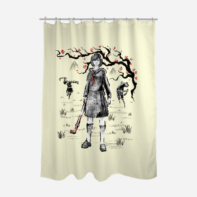 Hinako Sumi-E-None-Polyester-Shower Curtain-Astrobot Invention